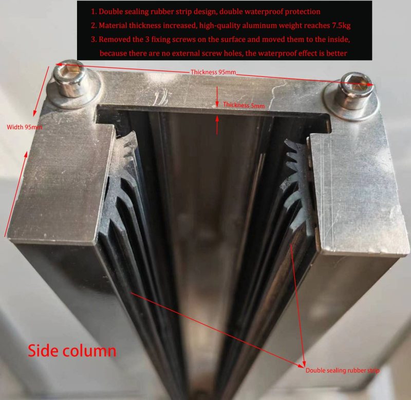 Aluminum Flood Barrier Side column