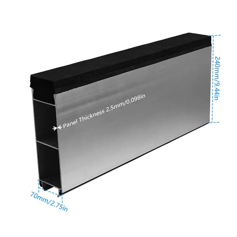 2.76 in thick aluminum flood barrier panel for heights up to 78.74 inches