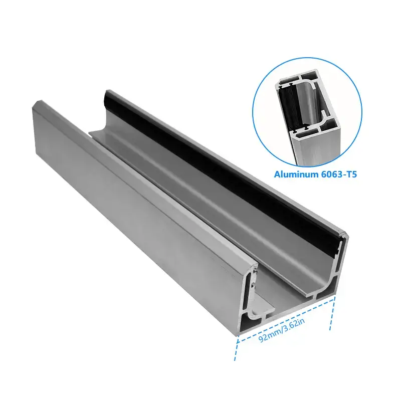 3.62-inch-wide aluminum flood barrier side post