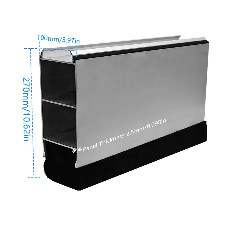 3.94 in thick aluminum flood barrier panel for heights up to 118.11 inches