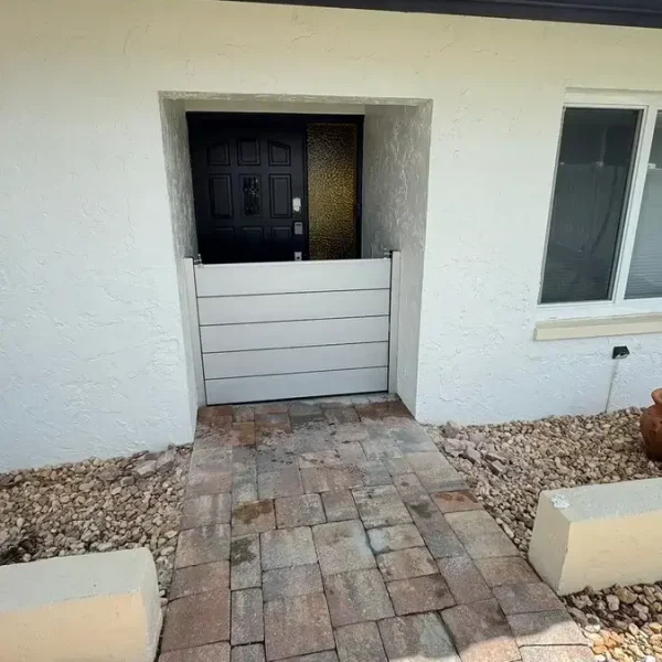 Removable aluminum flood barrier for residential door opening in Frenchtown New Jersey